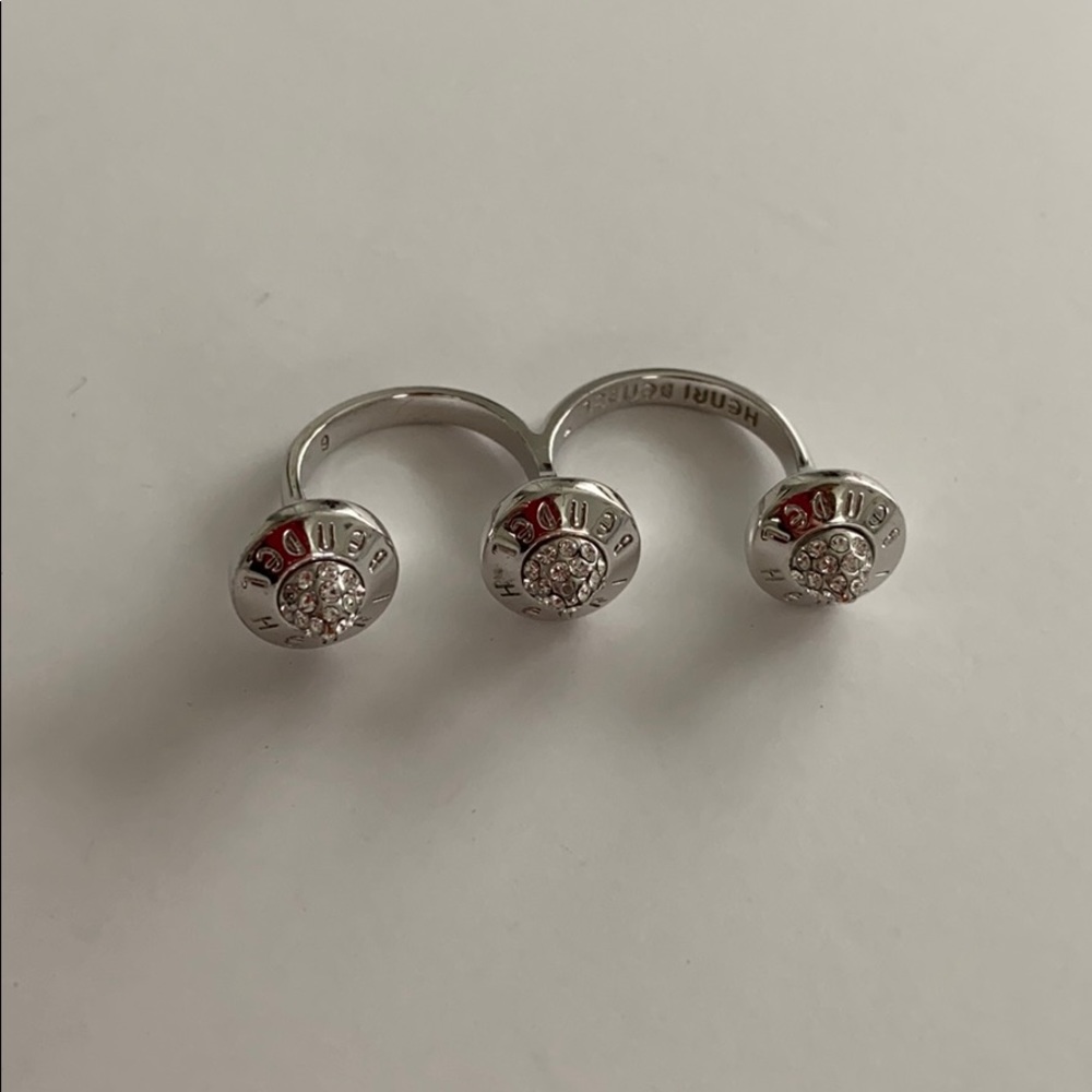 Henri Bendel Double Rhinestone Stud Ring